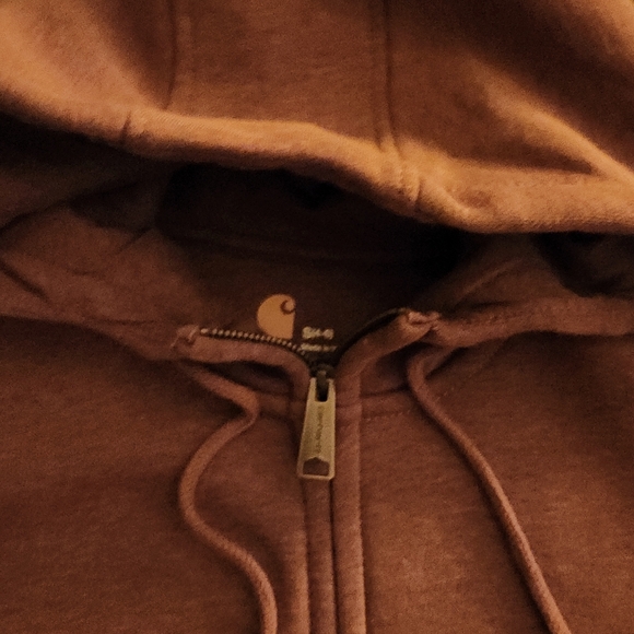 Carhartt Oiled Walnut Heather Full Zip Hoodie and Tee - Picture 4 of 11